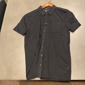 Black Hugo boss button polo with front pocket